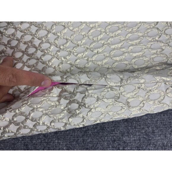 Eliza J Dress Womens 14 Cream Gold Brocade Fit Flare Sleeveless Pockets Party - Picture 6 of 8